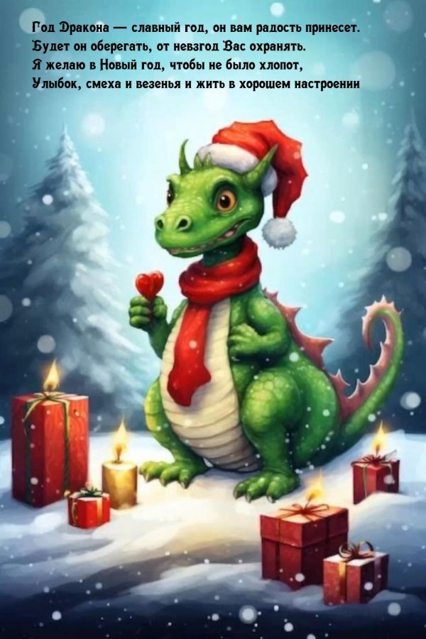 новогодние открытки с драконом