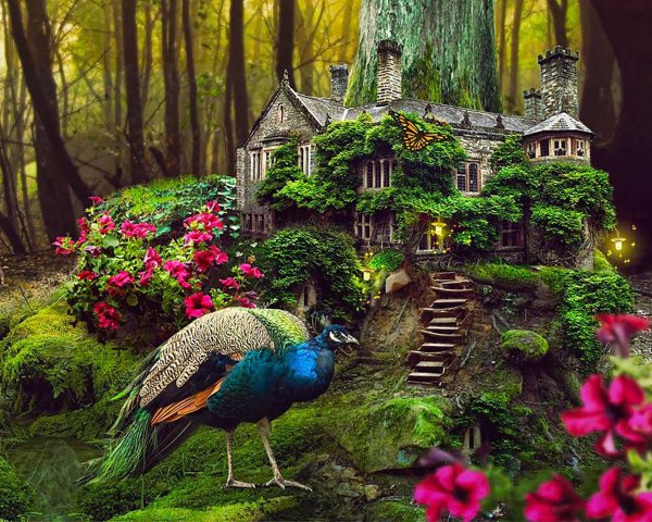 волшебный лес вриндавана павлины