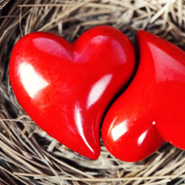 сердца красные