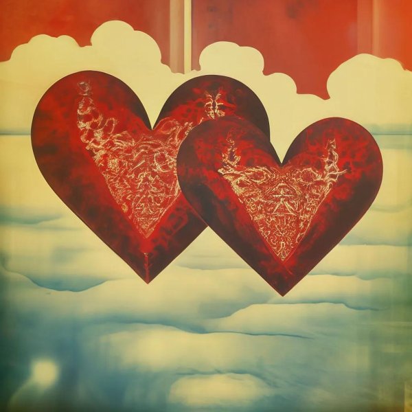 картина с сердечками