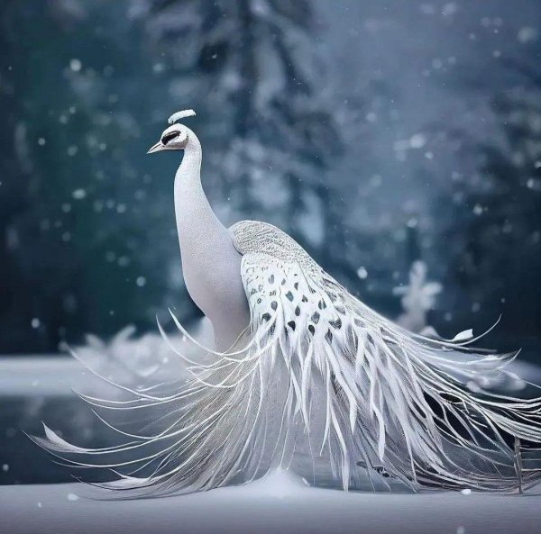 белые павлины