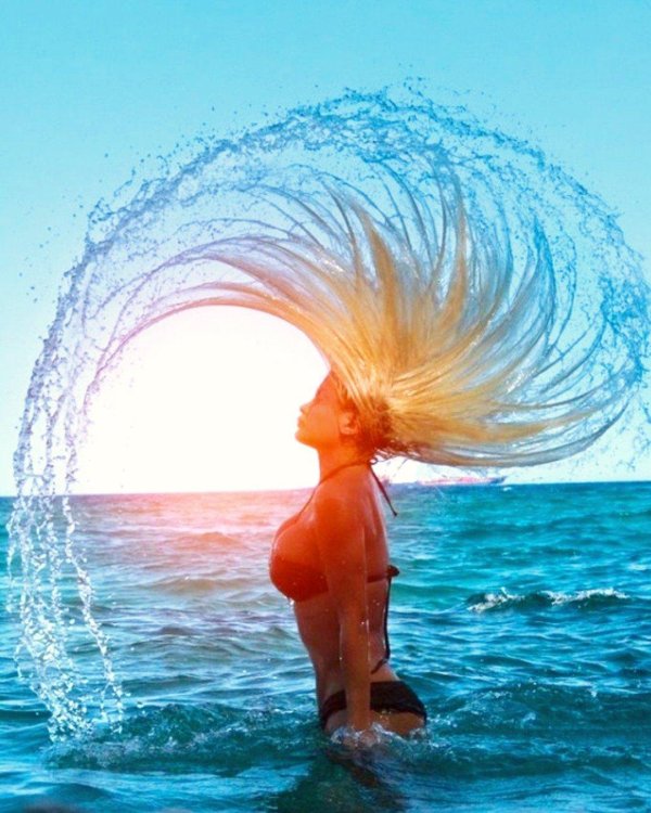 волосы море