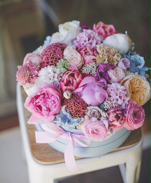 коробка с пионами