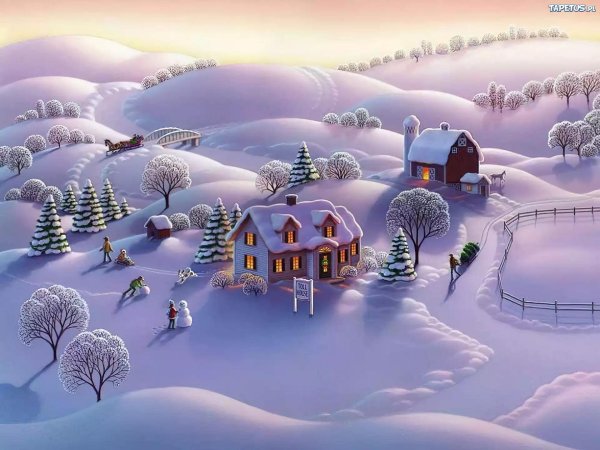 сказочная зимняя деревня