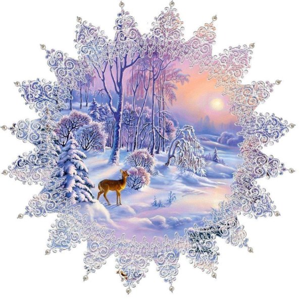 новогодние открытки с пейзажами