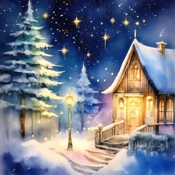сказочная зимняя ночь