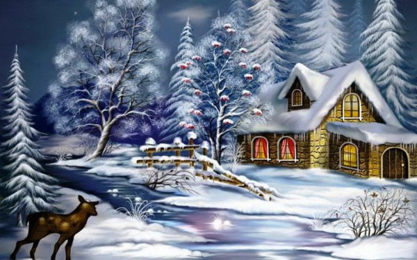 новогодние пейзажи