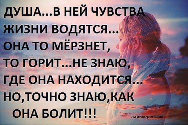 душа в ней чувства жизни водятся