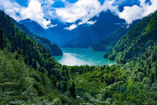 грузия озеро рица