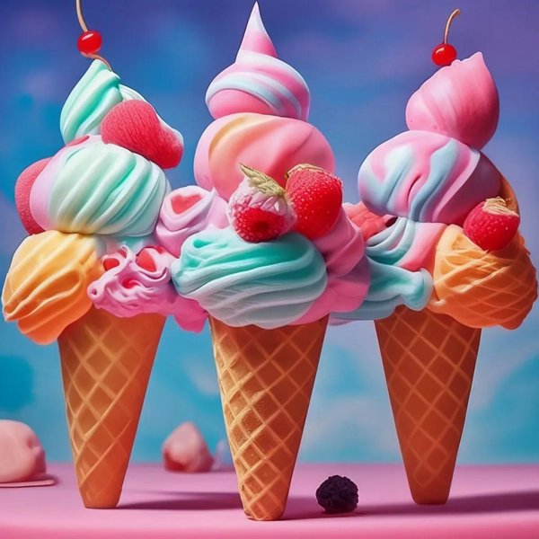 разноцветное мороженое