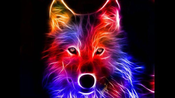 волк неон