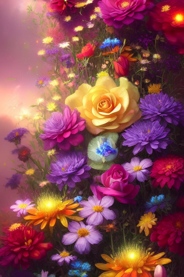 сказочный букет цветов