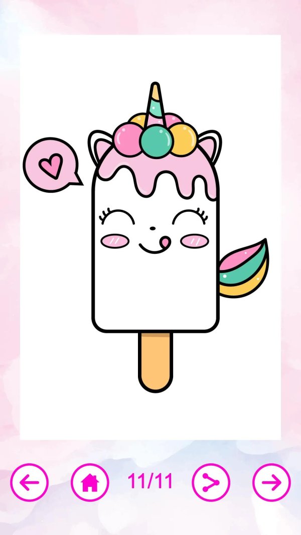 раскраска мороженое единорог