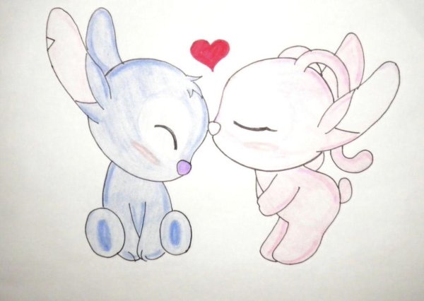 стич и энджел срисовка