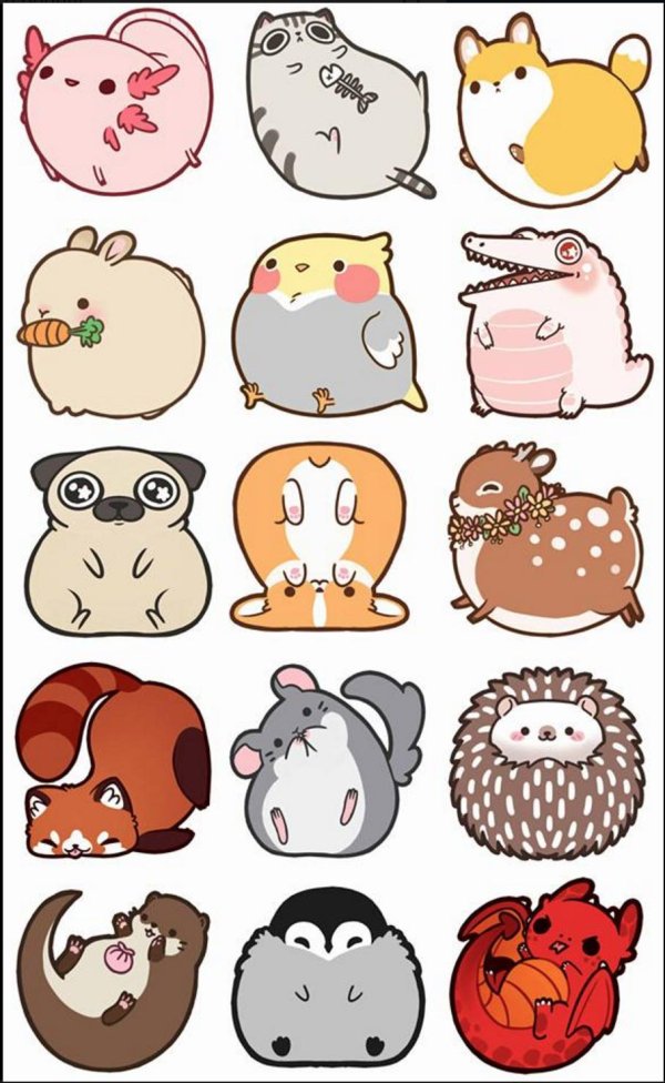 рисунки животные милые